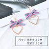 Japanese retro earrings heart shaped heart-shaped with bow from pearl, Korean style