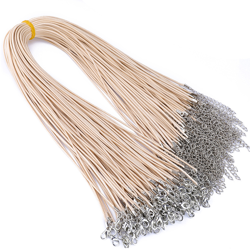 220g Weight Rope Jewelry Making Type 45+5cm Jewelry Making Size DIY Jewelry Accessories Classification 100 PCS/Package Quantity Wax rope Material Solid Color Pattern Plating Design Retro Style 100 PCS/Package 45+5cm Wax Rope Solid Color Rope 7
