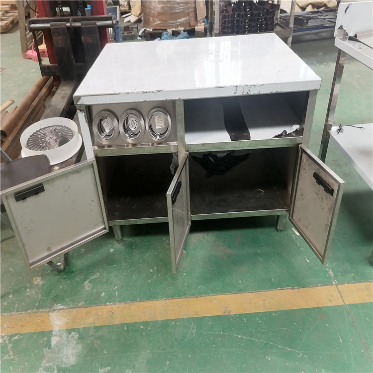 漢堡店專用中心島 商用中心島分杯器 漢堡店食物操作台 西式快餐