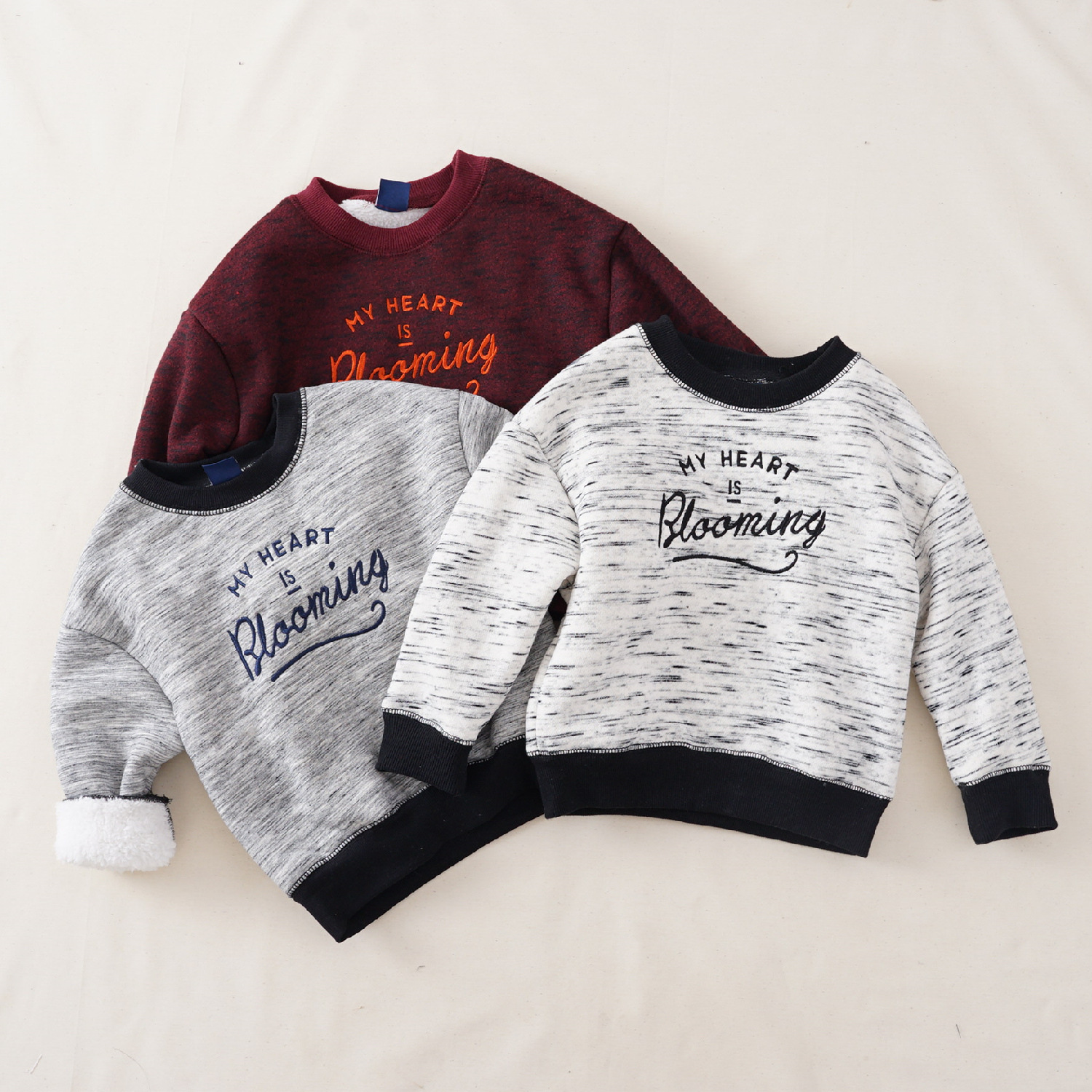 秋冬灰色牛仔色字母冬季打底韩版运动套头衫棉羊羔绒保暖套头卫衣