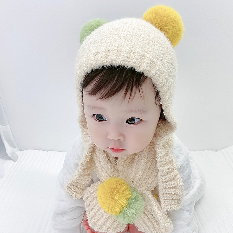 Winter Baby Knitted Ball Wool Hat Children's Ear Cap display picture 10