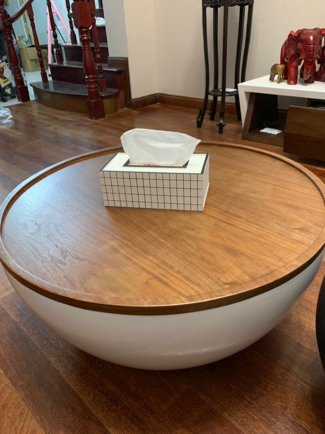 簡約北歐現代大碗茶幾創意設計師推薦純白色大容量茶幾桌