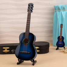 迷你乐器蓝色古典吉他模型摆件送老师学校同学礼品毕业生日礼物