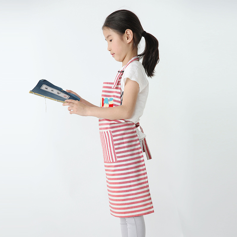 Niños anti-sucio delantal traje kindergarten pintura ropa bebé comiendo primavera y otoño ropa protectora delgada logotipo personalizable