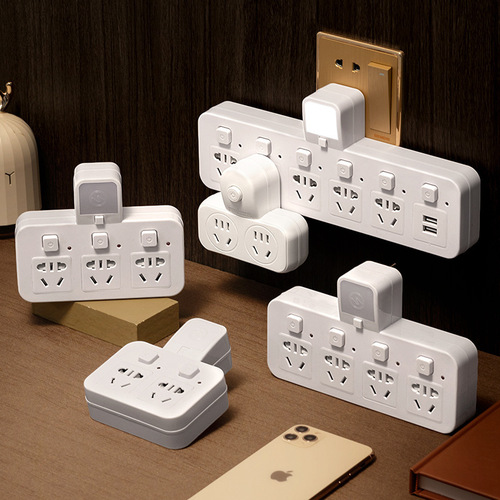 Hard Leopard household socket converter plug with USB power strip wireless socket panel porous without wire