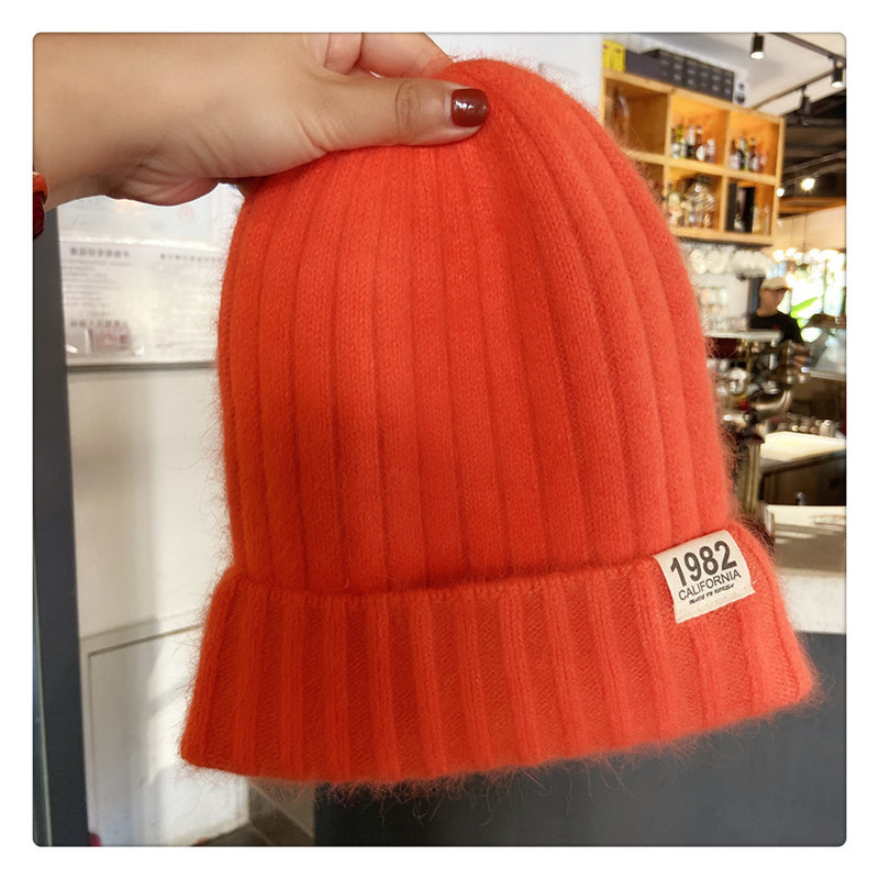 贴布兔毛针织帽18