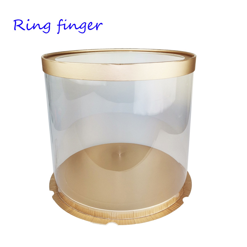 圆形金色开窗盖食品级PET透明围边生日蛋糕盒 厂家礼品包装盒