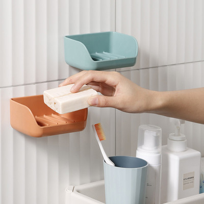 亚马逊肥皂盒架子沥水卫生间创意免打孔香皂置物架壁挂式香皂盒子
