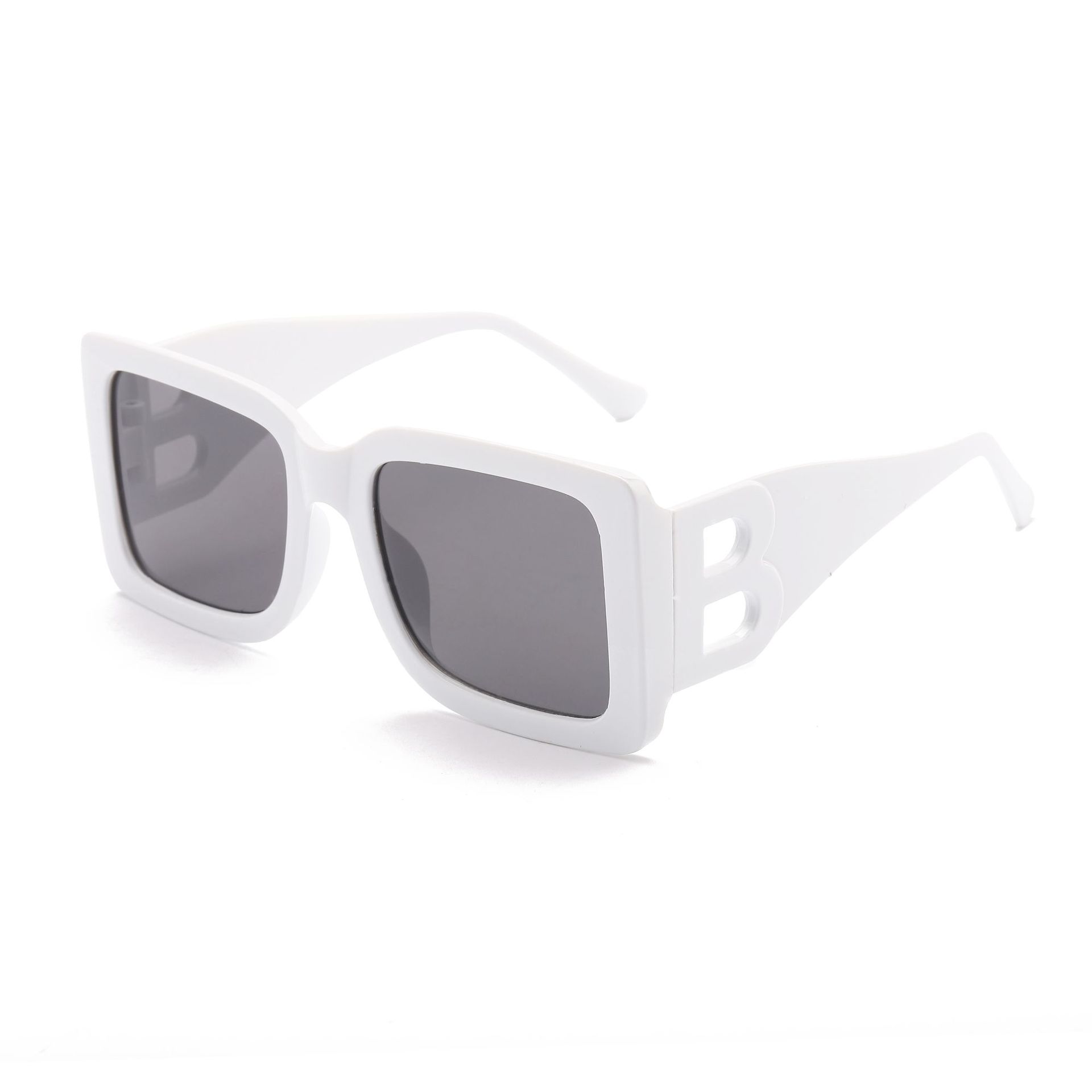 2020 nuevo estilo moderno gafas de sol pierna hueco hacia fuera en forma de B gafas de sol de las mujeres de gran marco cuadrado gafas transfronterizas 97076