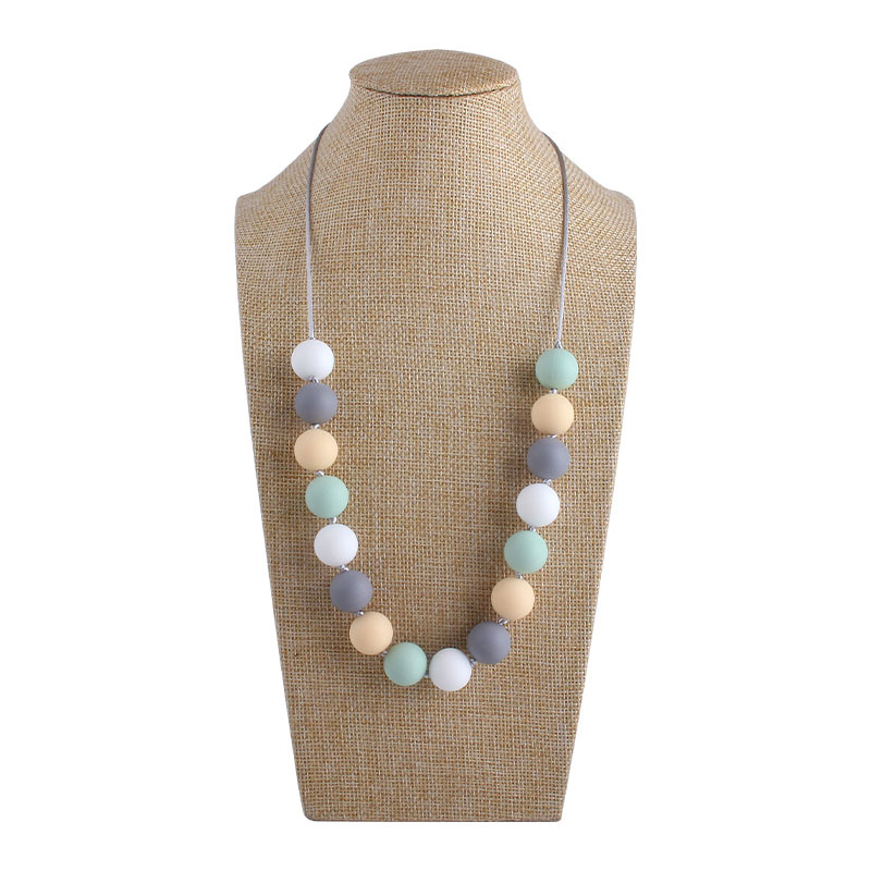 Comercio exterior Amazon collar nuevo bebé molar silicona mordedor collar masticable colgante mordedura gel mordedor palo