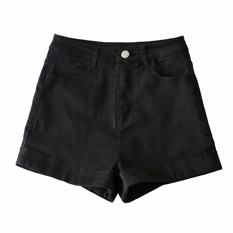 high waist slim denim shorts  NSAC14560