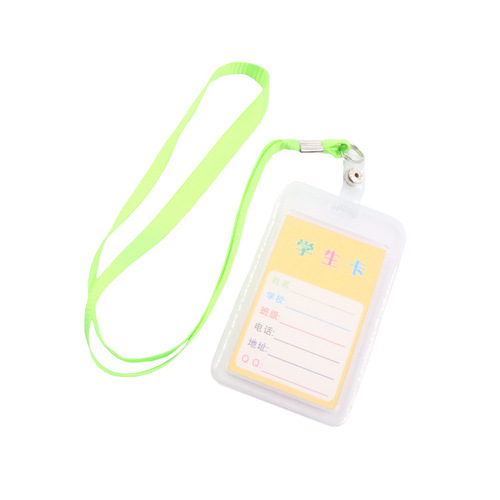 Student card holder with lanyard soft glue transparent kindergarten card holder bus card holder citizen health code card holder wholesale