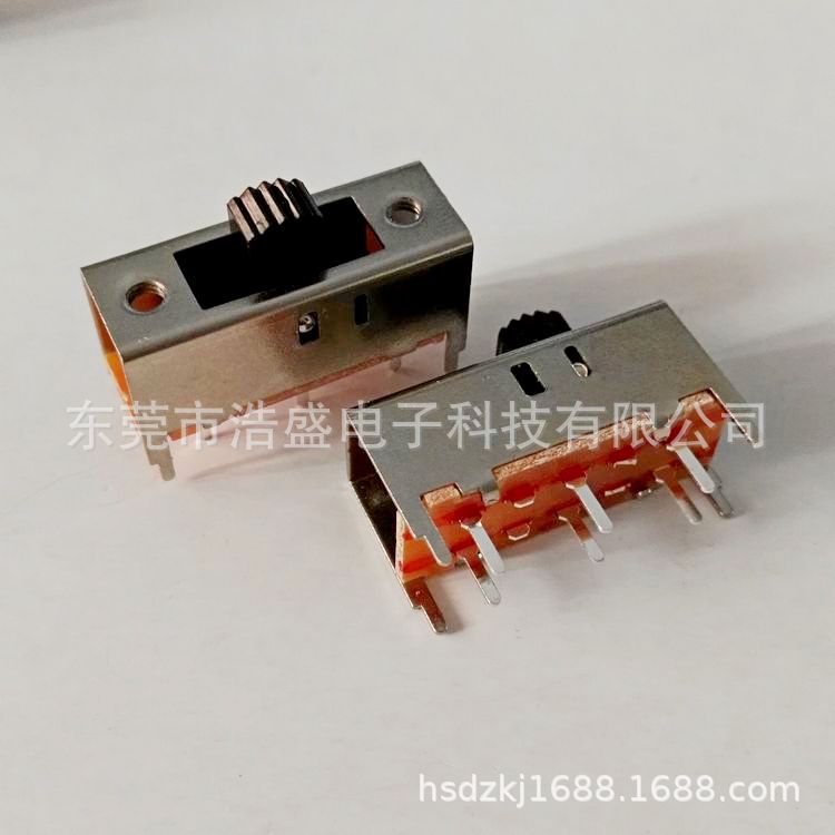 三档立式拨动开关SS23H04六针脚四个固定脚25.6*9.2安装孔带功芽