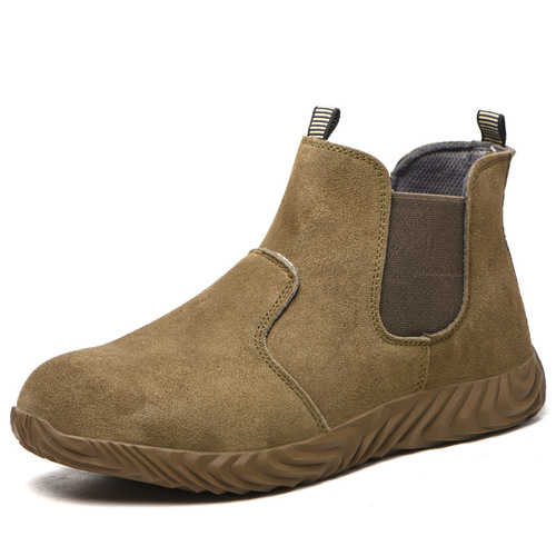 Cross-border new welding labor protection shoes, anti-smash, anti-puncture, anti-slip, steel toe mid-top safety protective shoes, labor protection shoes