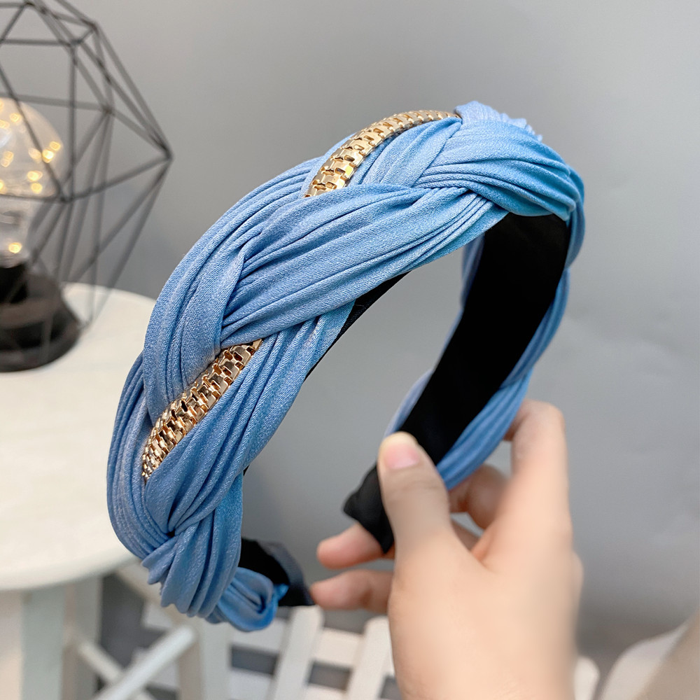 Zipper Strip  Silk Satin Twist Braid Headband display picture 3