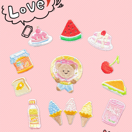 Na like cute bear embroidery cloth patch bag hand ledger diy applique ice cream clothes patch applique self-adhesive