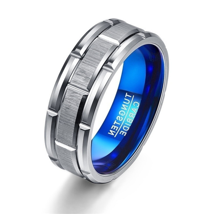 Inlaid 3A zircon tungsten steel ring ros...