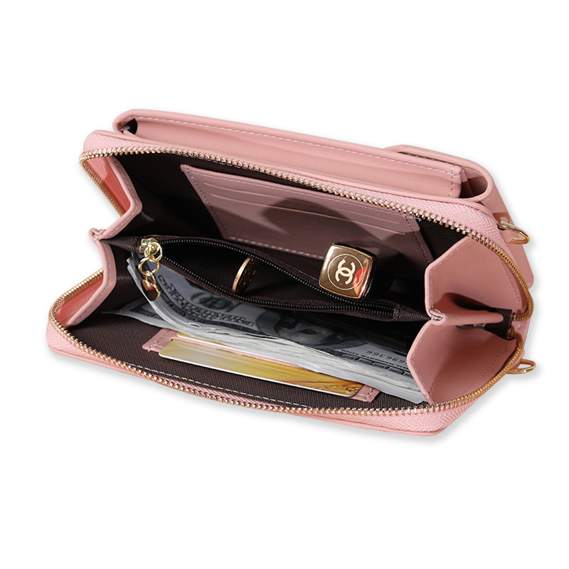 2020 New Women's Wallet Solid Color Small Oblique Cross Bag Multifunctional Mobile Phone Medium And Long Summer Versatile Zero Wallet Women