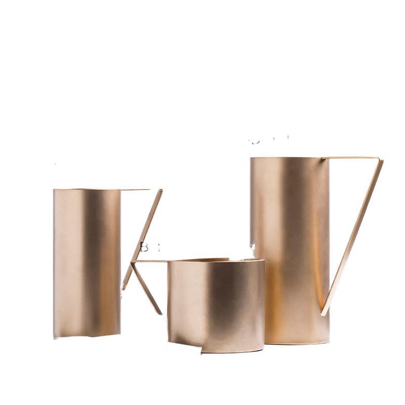 簡約創意金色花器擺件工藝品 家居軟裝飾品批發