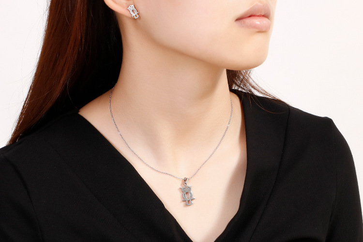 Womenu0027s Creative Hollow Owl Necklace Stainless Steel Earrings Necklace Set AliExpress Foreign Tr