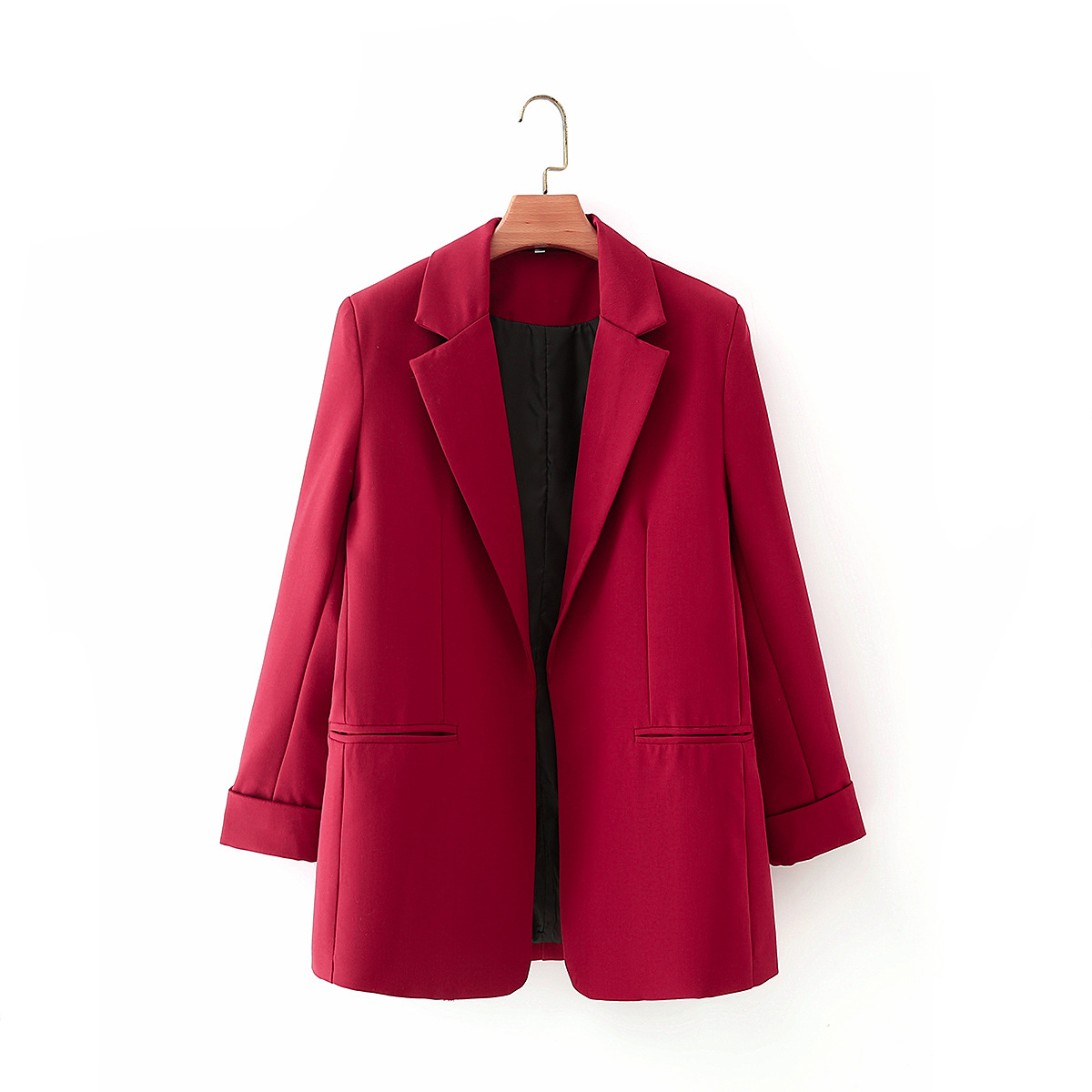 wholesale autumn red cuff button suit women s blazer NSAM5754