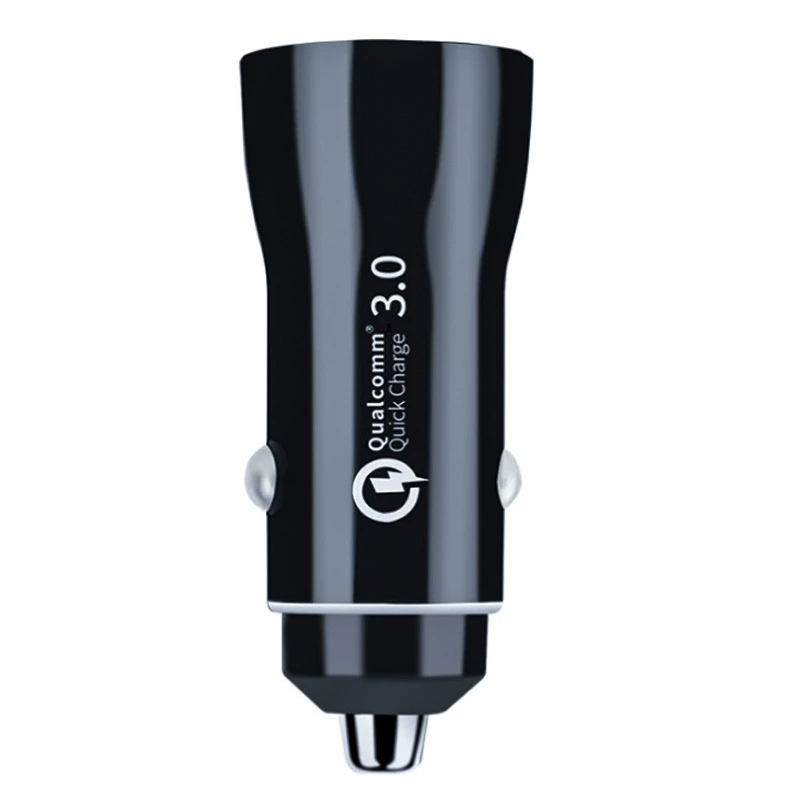 Двойное USB автомобильное зарядное устройство QC3.0 PD, компактная быстрая зарядка, 12–24 В, АБС-огнеупорный корпус, 63×26×20 мм