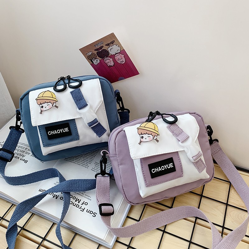 Korean and Japanese style single-shoulder bag, crossbody small bag, women's trendy design, 2020 new fashionable student nylon small crossbody bag undefined