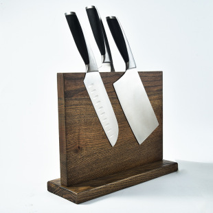 Hexagonal wood double-sided magnetic knife holder knife storage rack kitchen wooden magnetic knife holder organizing rack
