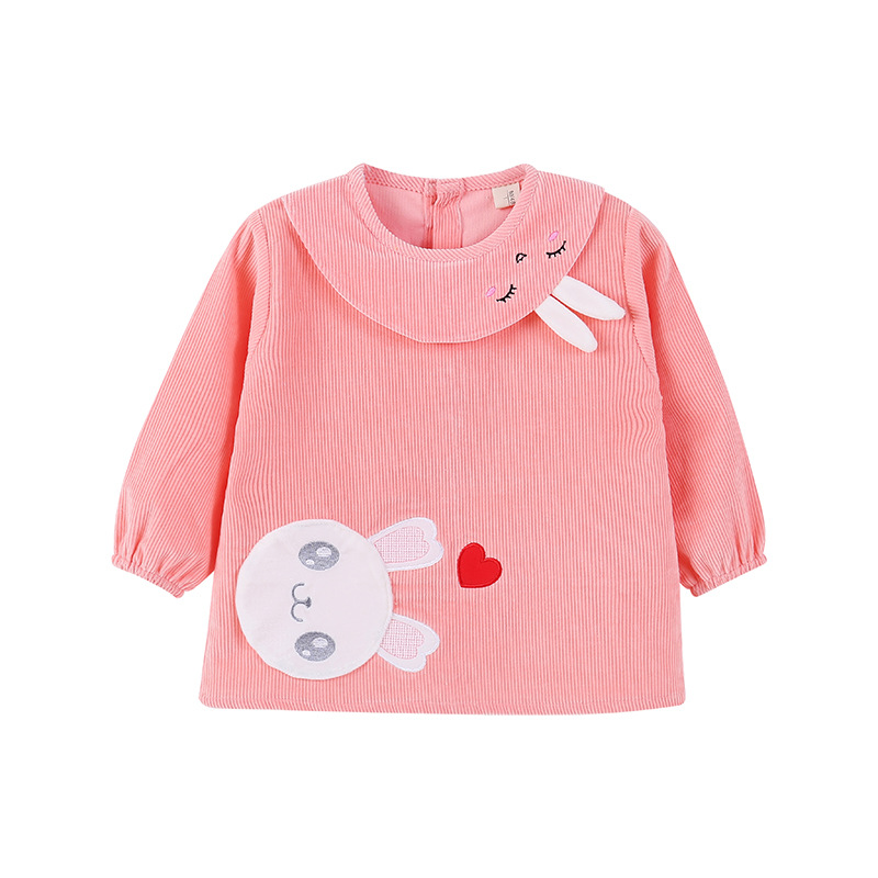 秋冬儿童罩衣防水宝宝吃饭围衣长袖护衣灯芯绒反穿衣公主裙女童|ms