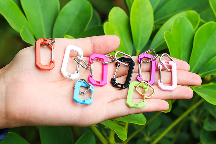 Korean Color Pin Paper Clip Copper Earrings display picture 4