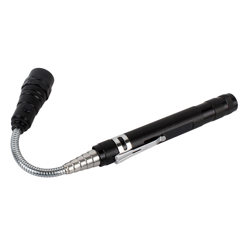B62 带灯捡拾器强磁吸铁拉伸钢管金属软管任意弯曲LED手电筒