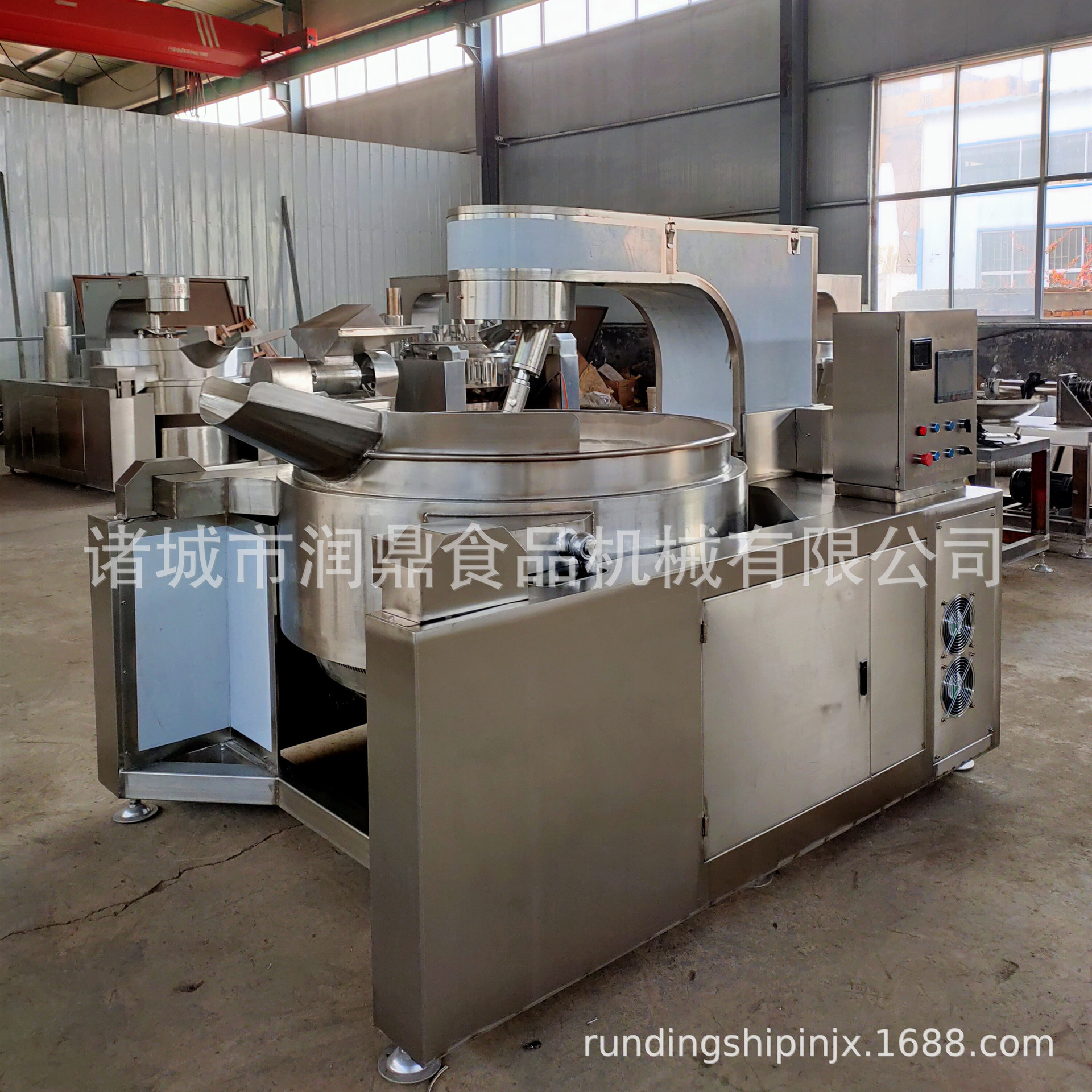 全自动多功能电磁加热行星搅拌炒锅 大型火锅底料生产线 酱料炒锅