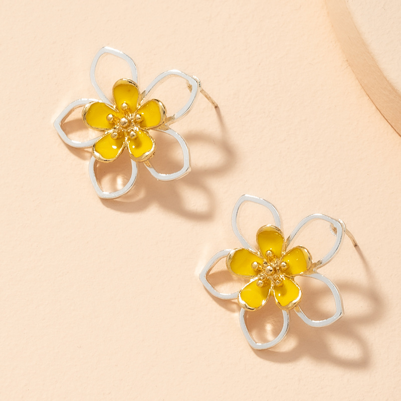 Boucles D&#39;oreilles Fleurs Douces Aiguilles Argent S925 display picture 2