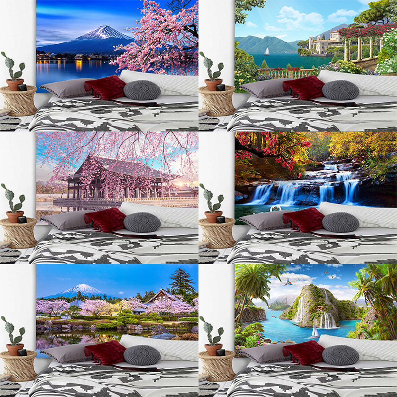 Ins Hanging Cloth Amazon Scenery Series Tapestry Bedroom Decorative Background Cloth Dormitory Rental House Renovation Wall Cloth