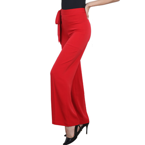 Women's Latin Dance Wide Leg Pants, New Style High-Waisted Long Pants for Social Dance, Ballroom Dance, Modern Dance, and Square Dance