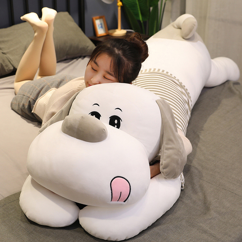 Plush toy lying dog doll sleeping with you long pillow cute doll bed Ragdoll for men and women