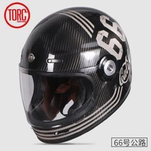 TORC T135复古全盔碳纤维手工头盔DOT ECE认证