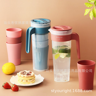 Пластиковый вместительный и большой фруктовый чайник, стакан, комплект