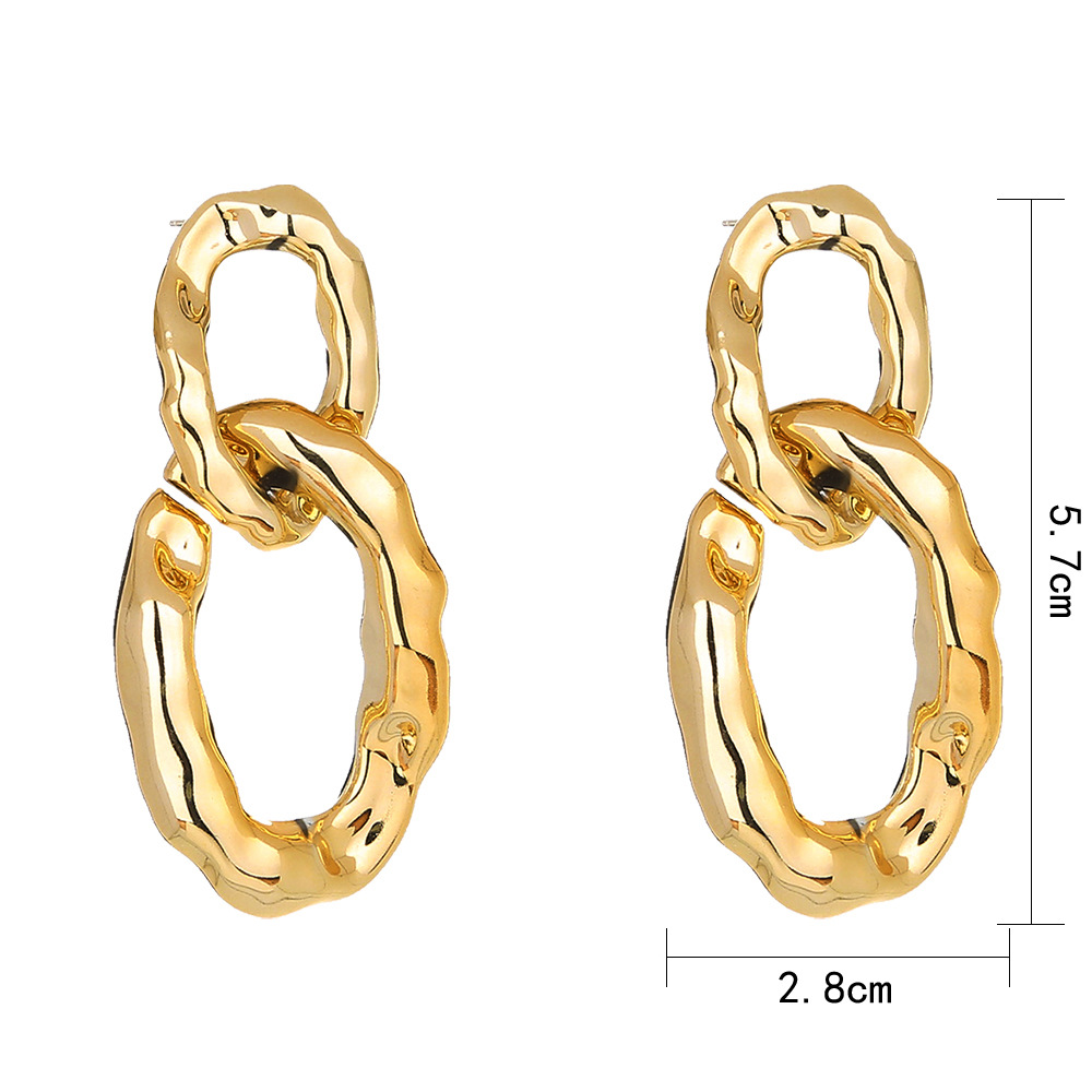 S925 Silver Needle Irregular Circle Hypoallergenic Earrings display picture 1