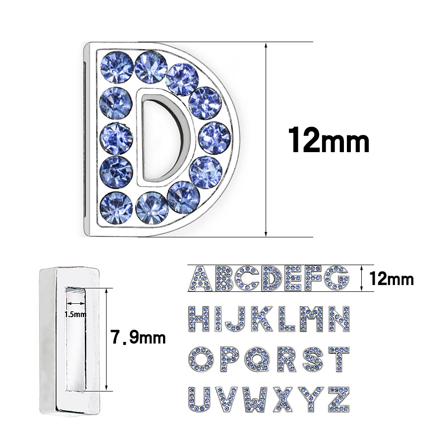8mm-铬色蓝色钻-字母穿戴-尺寸整体图