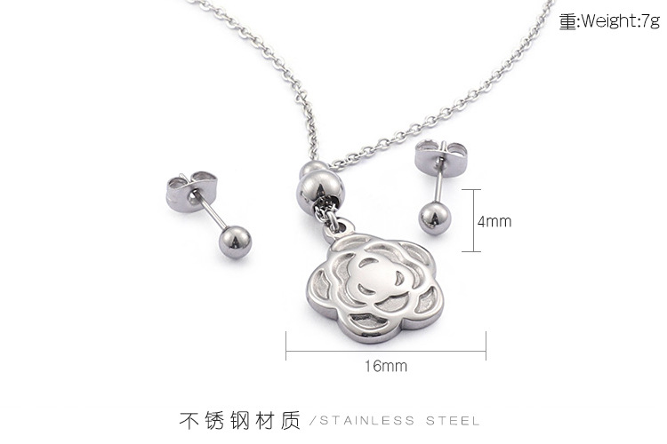 fashion simple trend small flower pendent stainless steel jewelry wholesale