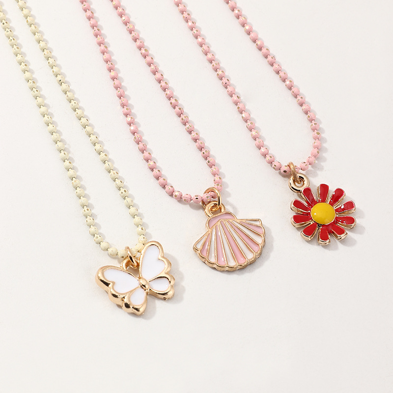 Ensemble De Collier En Or Rose Non Décoloré Pour Filles Coréennes New Butterfly Girls En Gros display picture 5