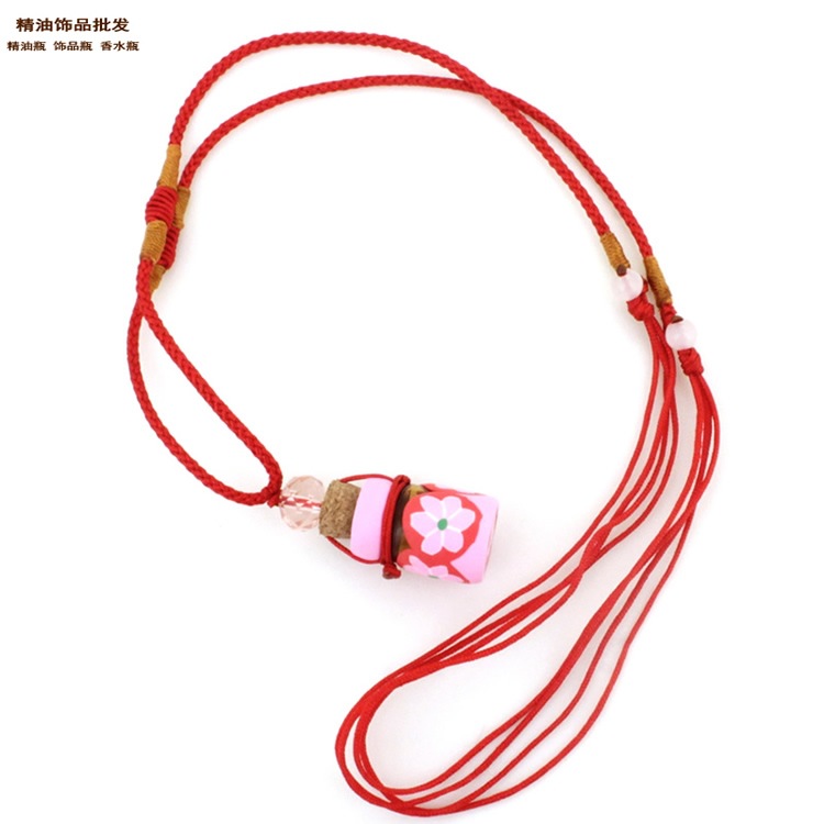 中国精油饰品网半包软陶瓶红细绳绕线项链8.jpg
