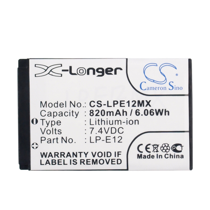 厂家直供CSLP-E12适用佳能EOS-M  M2 100D Rebel SL1相机电池