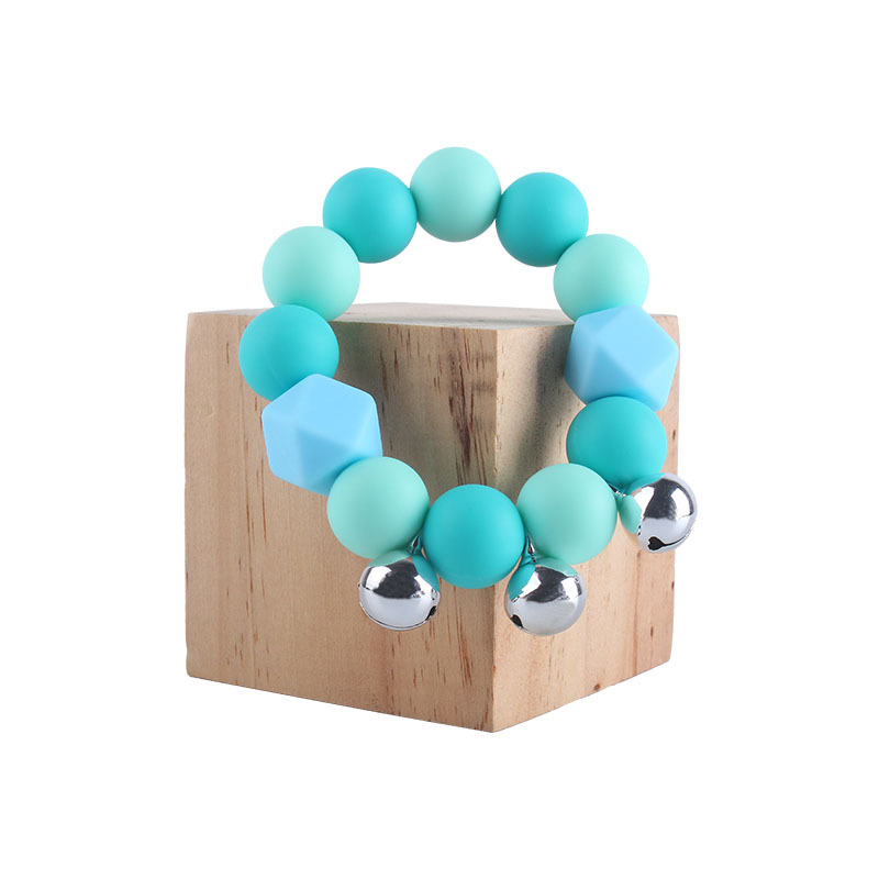 Bebé creativo sonando juguete mordedor Nueva campana de silicona teether pulsera dientes infantiles molienda palo