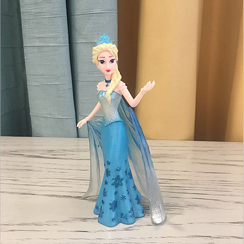 冰雪奇缘蛋糕装饰摆件 大号长发艾莎爱莎公主蛋糕摆件公仔|ms
