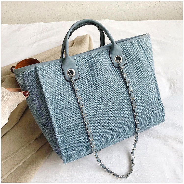 Yuezi Foreign Trade 2024 New European and American Bucket Women's Bag Large Capacity Portable Single Shoulder Diagonal Chain Tote Bag_voghion.com