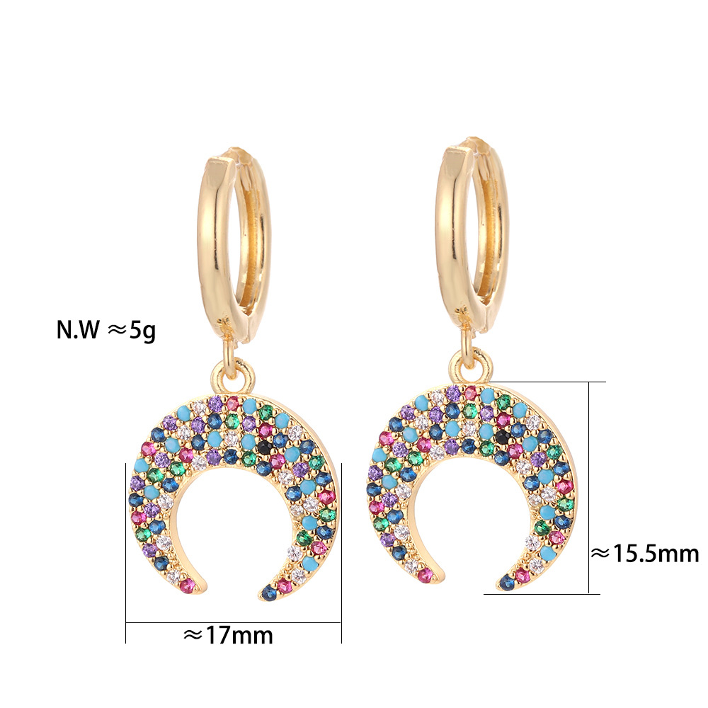 10g Weight Zircon Inlay Material Earrings Classification Housewarming, Anniversary, Business, Wedding, Travel, Birthday, Festival Occasion Copper Material Geometric Pattern Women'S Gender Plating Design Fashion Style Copper Plating Geometric Zircon 46