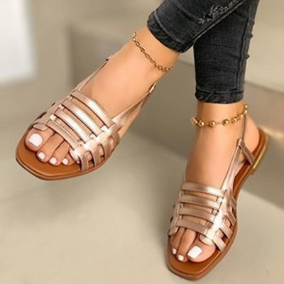 Flat bottomed round sandals women large sandals
