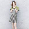 Summer clothing, long short sleeve T-shirt, T-shirt dress, fresh skirt, set, 2020, Korean style, mid-length